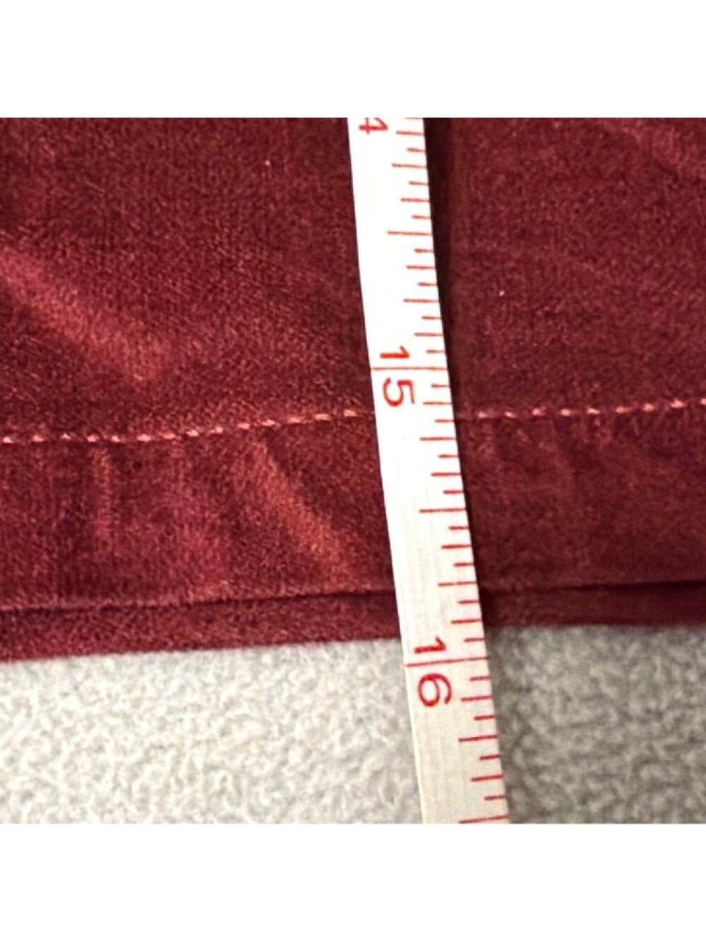 Madewell Womens Burgundy Stretch Velveteen Mini Skirt Straight Fit Size 28 - Picture 8 of 8